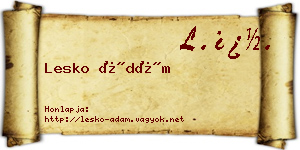 Lesko Ádám névjegykártya